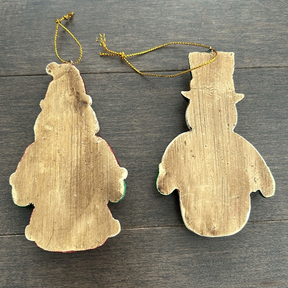 Vintage Wooden Holiday Ornaments, Christmas Tree Decor, Santa Frosty Snowman - Picture 5 of 7